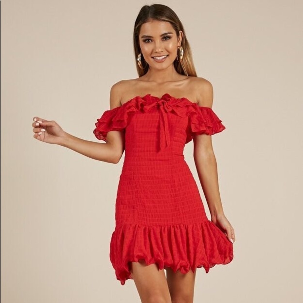 Showpo Gotta Believe Dress in Red